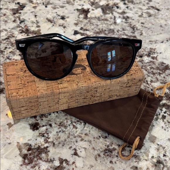 Costa Accessories - Costa Black Sunglasses with Brown Case